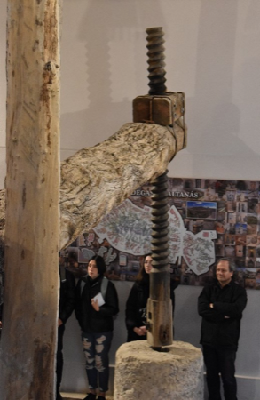 Detalle de la fuerza (prensa del lagar
comunal).